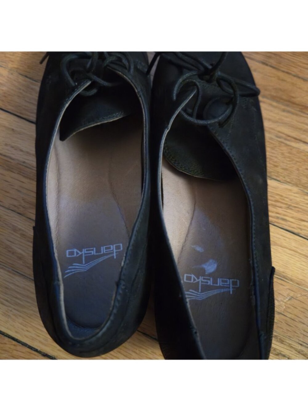 Dansko Fallon Black Leather Lace-Up Oxford Shoes Size 39 EU Cushioned Insoles - Picture 4 of 10